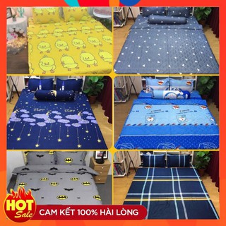 Bộ ga nệm 1m2 - 1 drap nệm kèm 2 vỏ gối nằm mẫu mới 2024