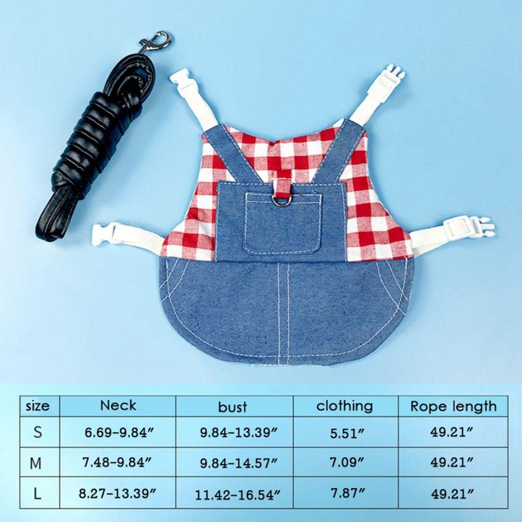 1 Bộ Áo Khoác Denim Kèm Dây Dắt Cho Thỏ Cưng