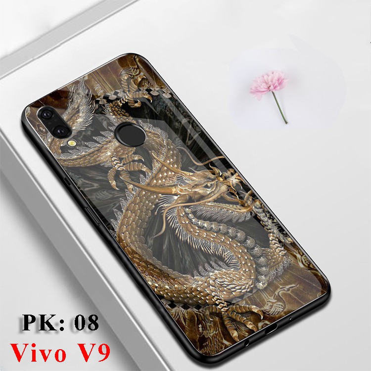 [Freeship] Ốp lưng điện thoại VIVO V9 in hoa 3D chống trầy xước, op vivo v9 ,vỏ case, Kính Full Màn hình 9D siêu cứng