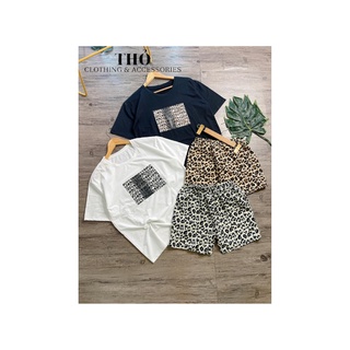 Set áo thun freesize quần short beo - đồ mặc nhà
