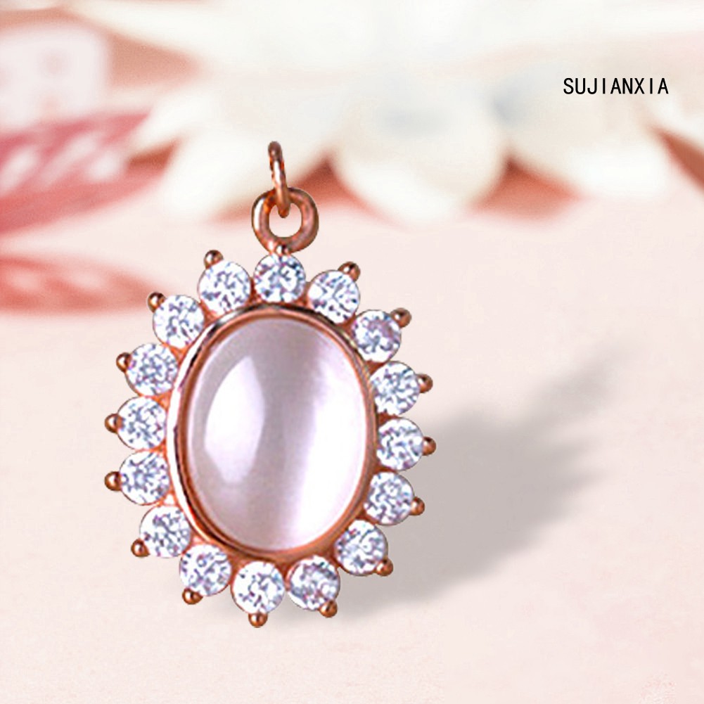 Mặt Dây Chuyền Đính Đá Opal Nhân Tạo Cổ Điển Cho Nữ