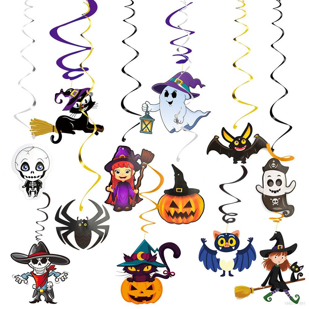 Kira Mặt Dây Chuyền PVC Hình Xoắn Ốc Trang Trí Tiệc Halloween