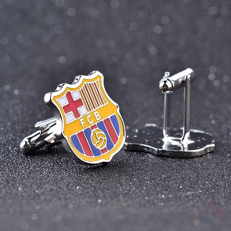 > Ready Stock < ❉ Fútbol Club Barcelona Cuff Button ❉2Pcs/Pair Football Club FCB Shirt Cufflinks
