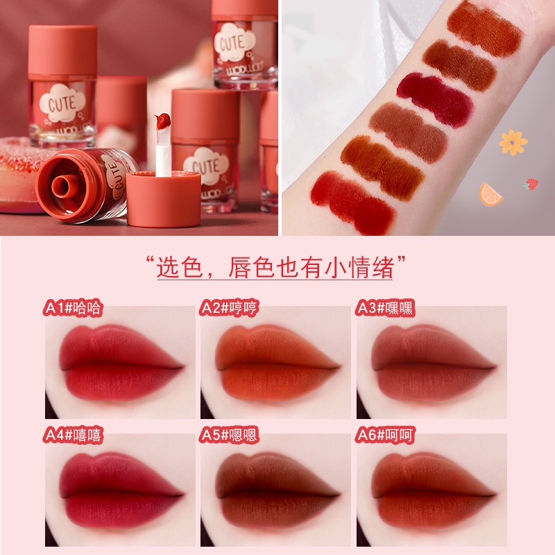 Son Môi WODWOD Chất Lì Mềm Mại Chống Thấm Nước Không Dễ Phai Màu Trang Điểm Môi Và Má Hồng Làm Trắng Hàng Ngày
