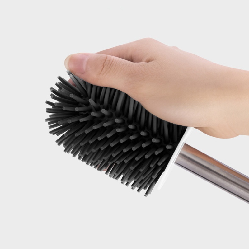 Bàn Chải Vệ Sinh Toilet Với Tay Cầm Chống Rung Đầu Vuông Bằng Len Mềm Mại Tiện Dụng