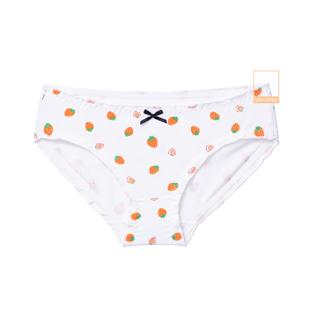 Quần lót cotton pha họa tiết trái cây đính nơ dễ thương BOM SISTER Q0306 | BigBuy360 - bigbuy360.vn