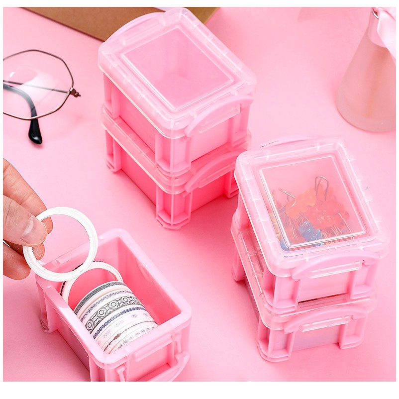 Hộp nhựa nhỏ đựng đồ phụ kiện trang sức kẹp tóc dễ thương xinh xắn tiện dụng Kino Shop