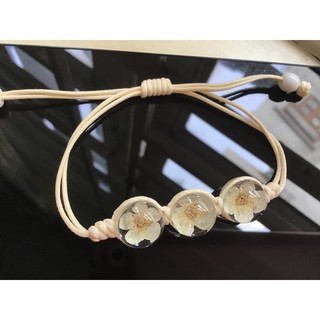 Vòng tay hoa khô trắng