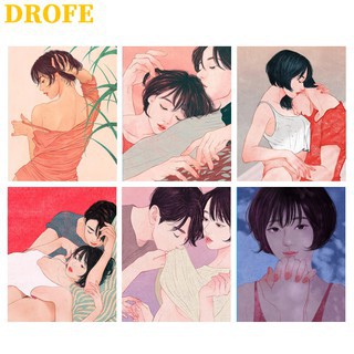 DROFE Bộ Tranh Sơn Dầu 40x50cm Tự Làm Hình Trái Tim Tình Yêu