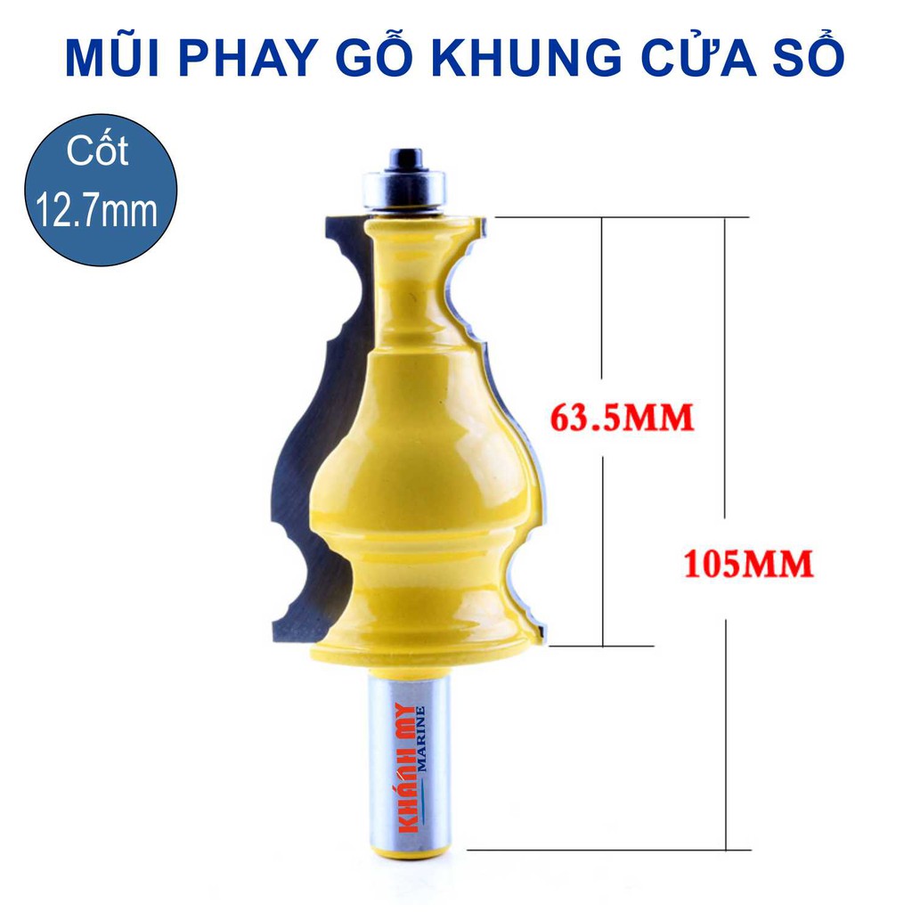 Mũi phay gỗ khung cửa sổ, cốt 12.7mm