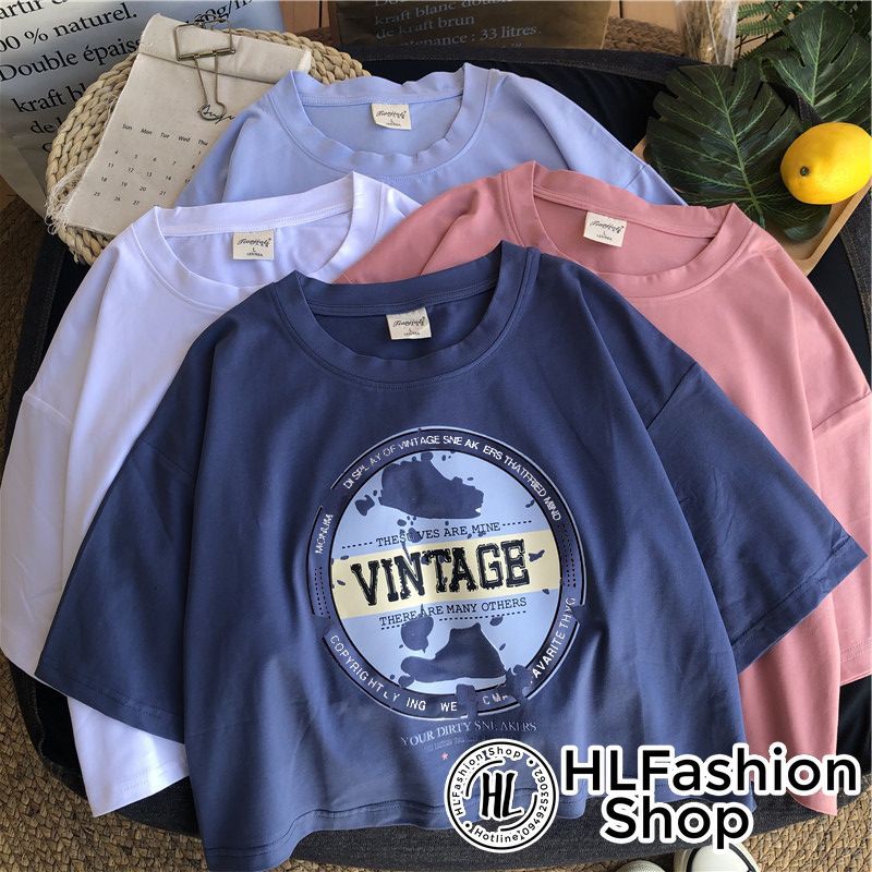Áo croptop Vintage cực năng động, áo thun nữ HLFashion