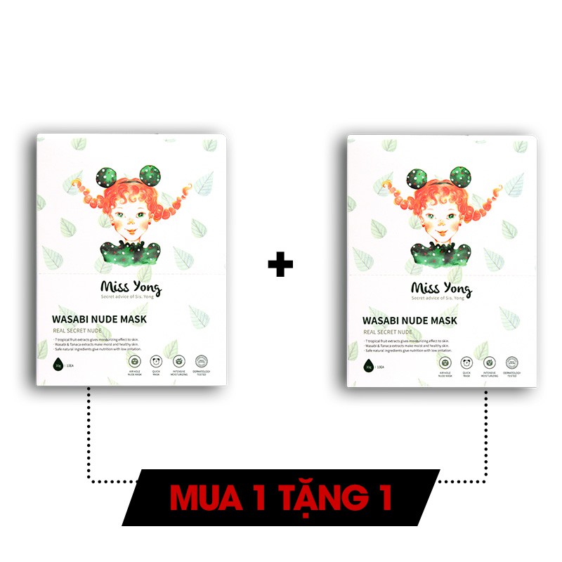 [MUA 1 TẶNG 1]Miếng Mặt Nạ Dưỡng Da Miss Yong Nude Wasabi 30g