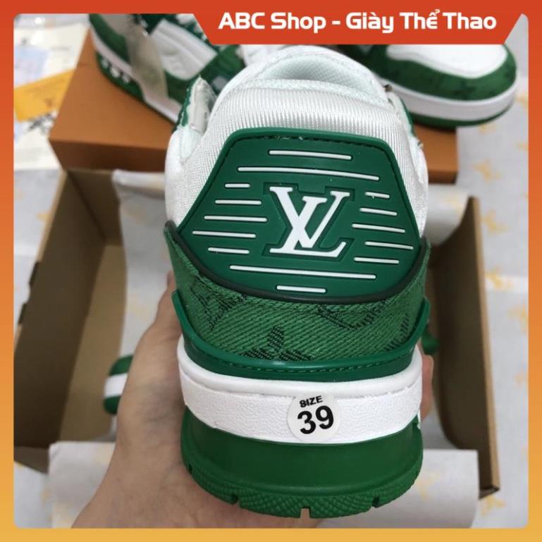 Giày LV xanh lá trắng bản sc, Giày thể thao nam nữ, giày louis vuitton xanh green