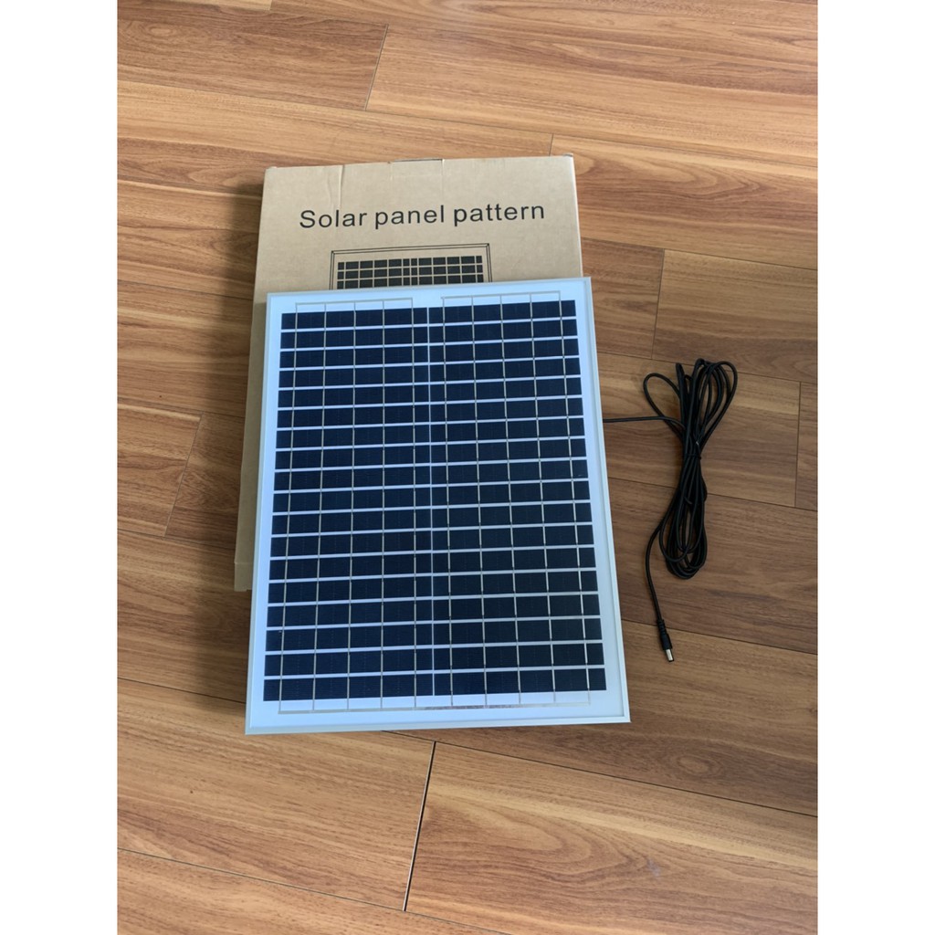 Tấm Năng Lượng Mặt Trời 18v 20w tặng dây nối dài 5m và chân giá lắp đặt