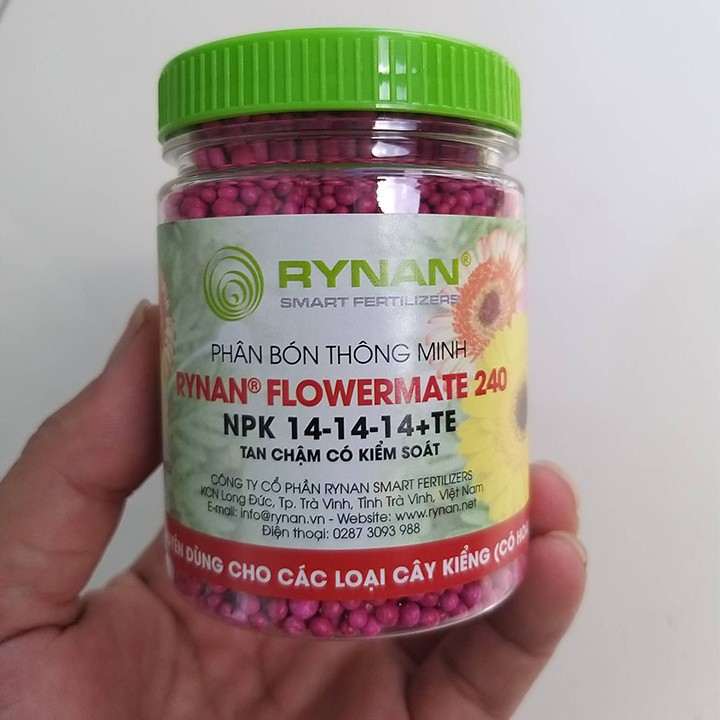 Gói 50G / 150G Phân bón Tan chậm Thông Minh RYNAN FLOWERMATE 240 (NPK 14-14-14+TE)