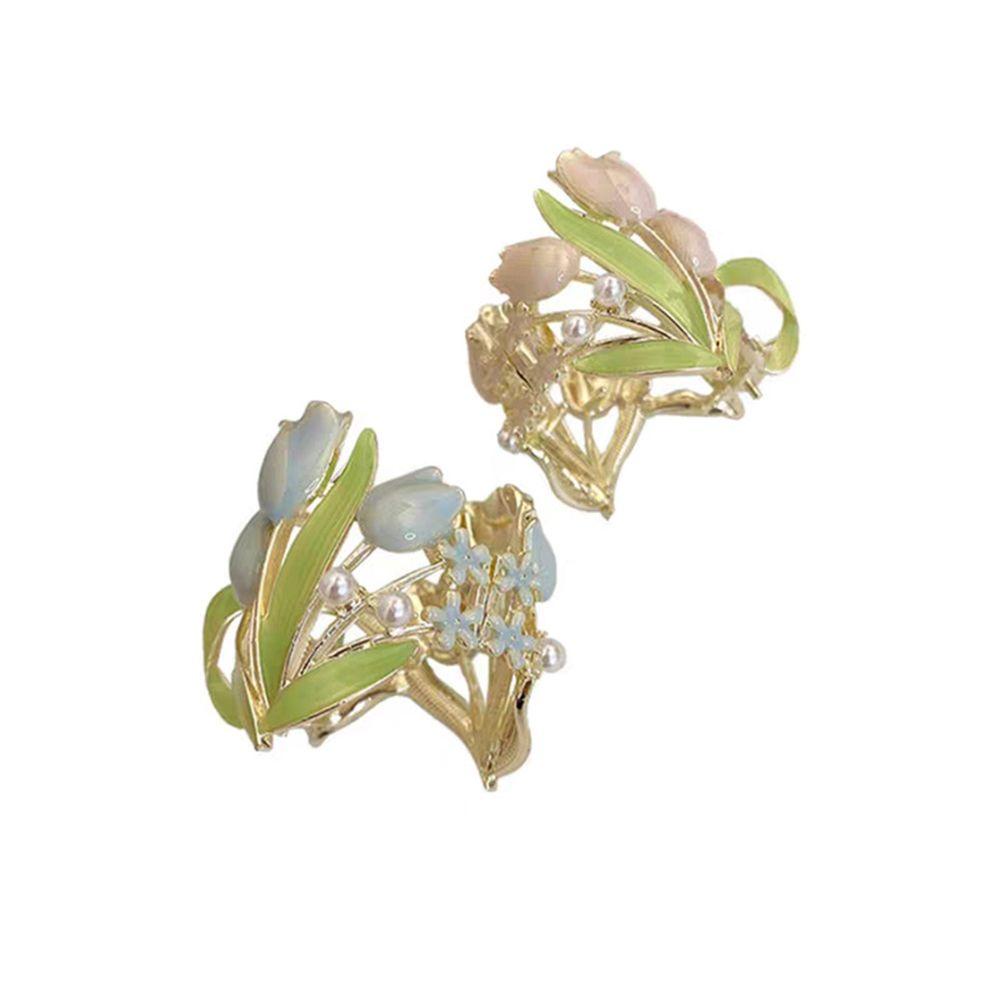 Kẹp Tóc Đuôi Ngựa Hình Hoa Tulip / Cá Mập Phong Cách Hàn Quốc Đơn Giản Thời Trang