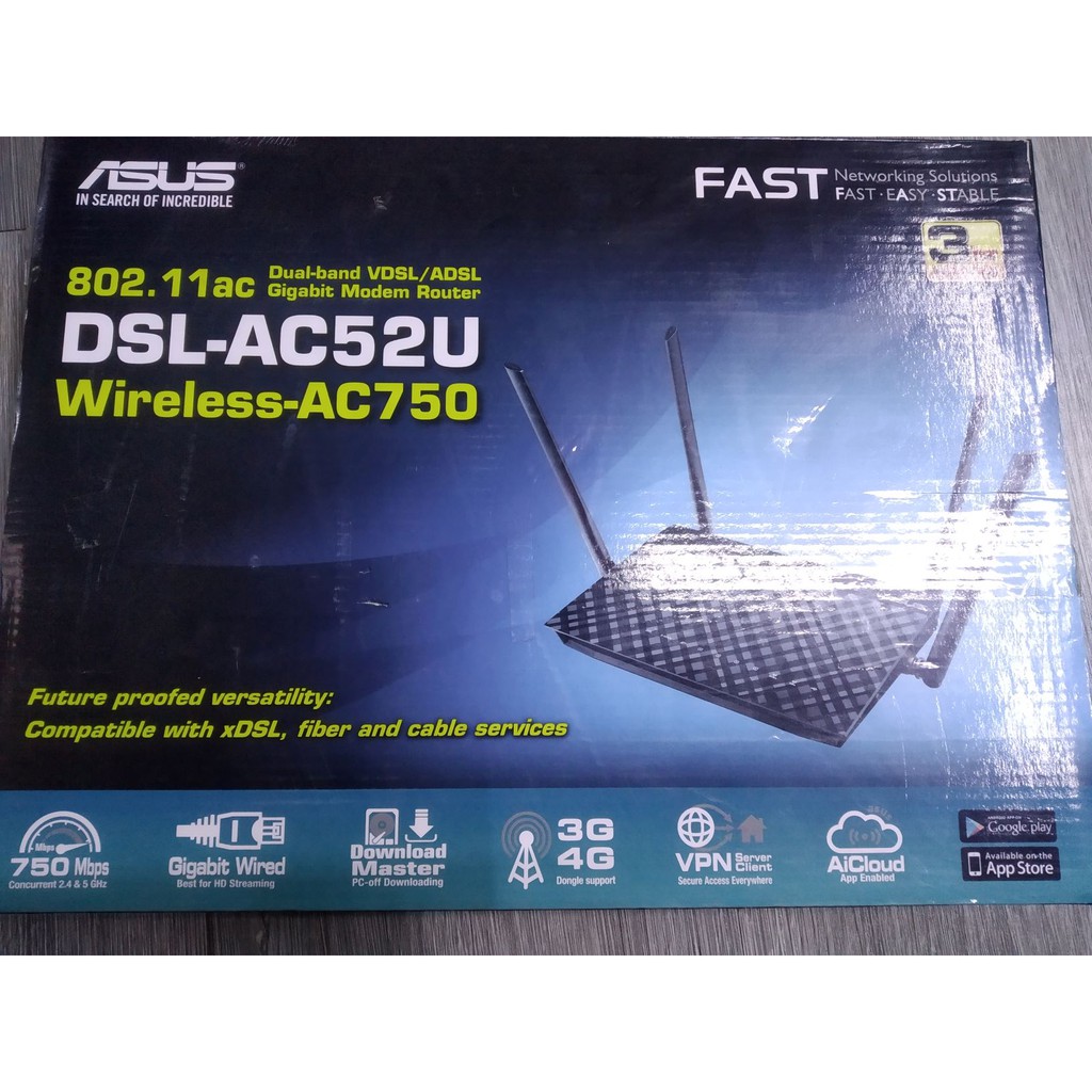 Asus All in one: Modem 3g/4g, Router dual band  AC1200, ADSL, load blancing, Print server, LAN + WAN gigabit