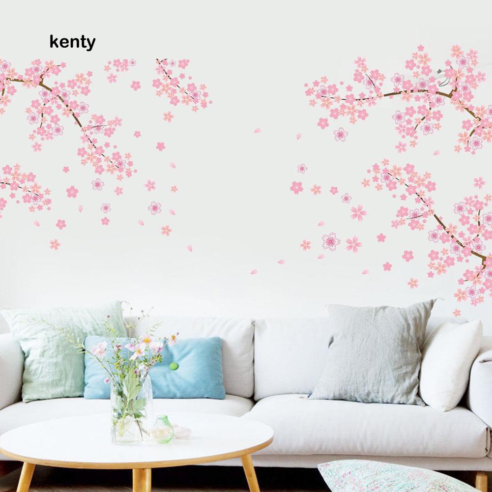 Miếng decal dán trang trí tường kích thước 50cm x 70cm họa tiết Hoa Anh Đào trang nhã lịch sự