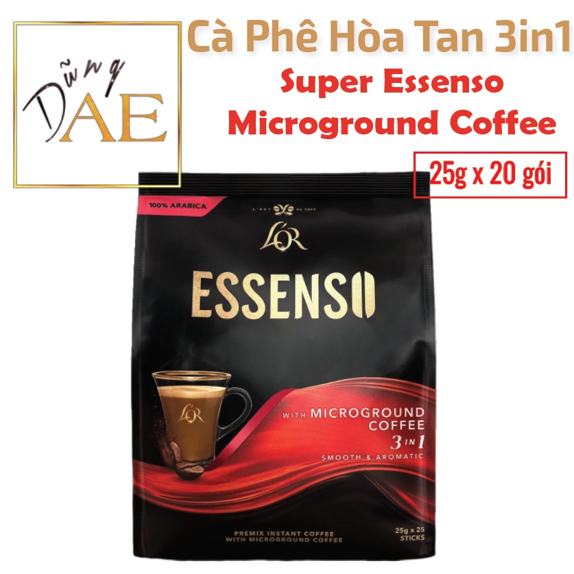 Cà phê hòa tan 3 in 1 Super Essenso Microground Coffee 3 in 1 Coffee Beans 20 x 25g (500g)