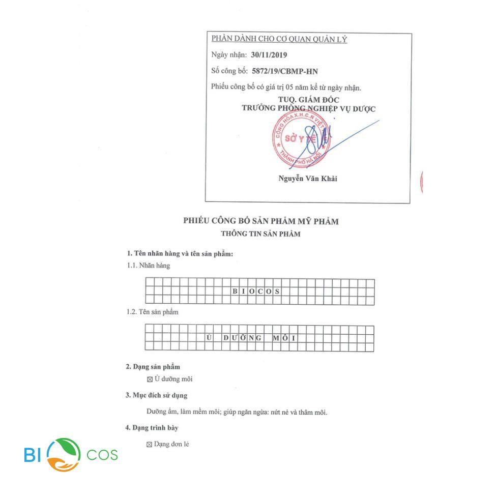 ( Mypham35 ) [ BIOCOS ] Ủ dưỡng môi BIOCOS chăm sóc đôi môi nhẹ nhàng 12g - SACDEP24H.VN | BigBuy360 - bigbuy360.vn