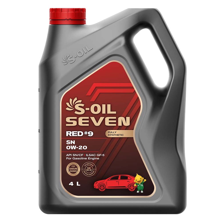 S-OIL 7 RED9 5W30 SN 4L được làm bằng 100% dầu gốc tổng hợp toàn phần fully synthetic car oil Hàn Quốc seven