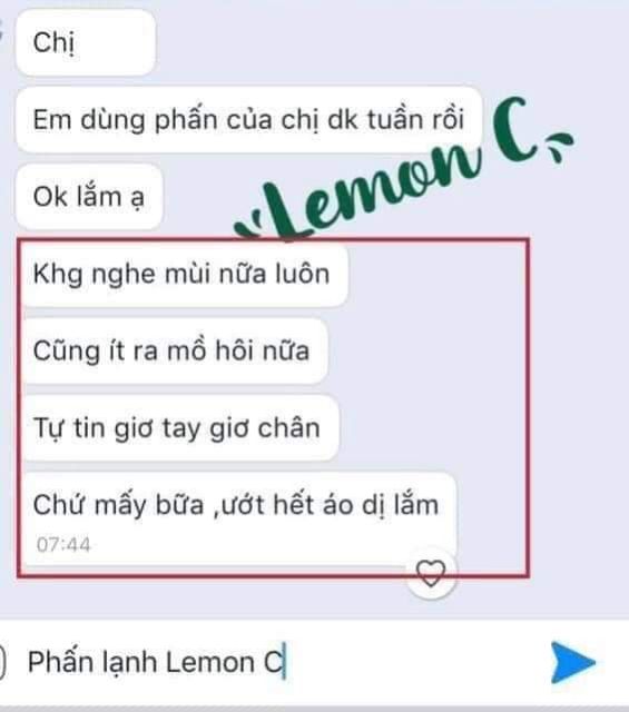 Phấn Lạnh Lemon C ♥đặc trị dứt điểm hôi nách, hôi chân.