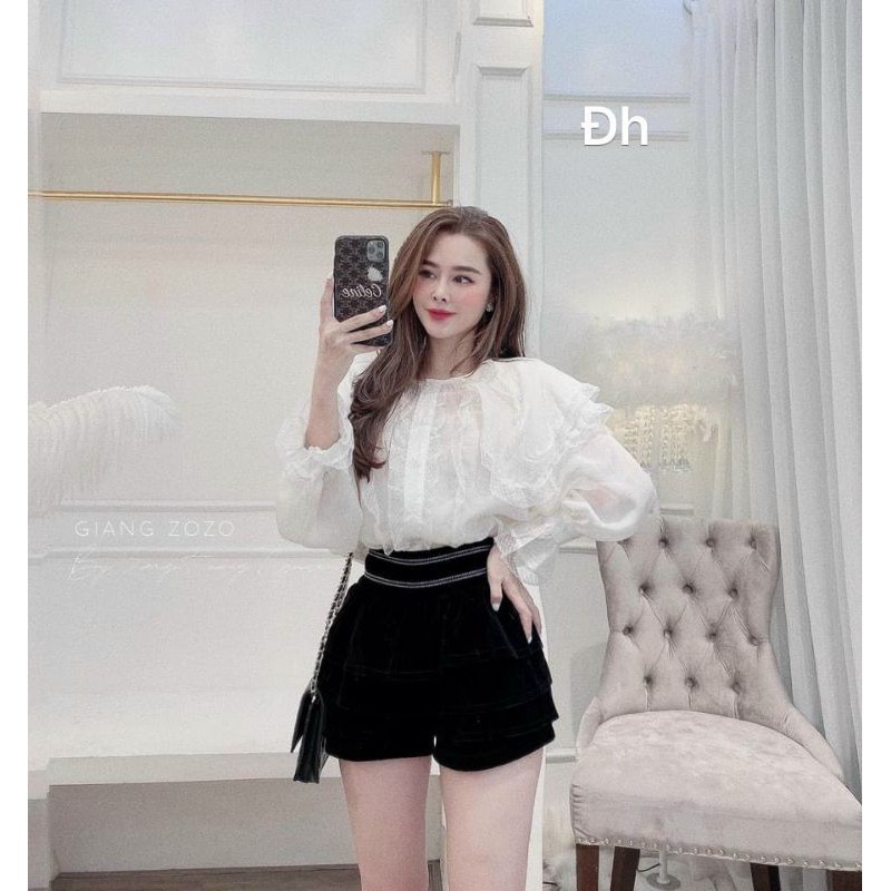 Quần nhung giả váy cạp viền hàng QCL1