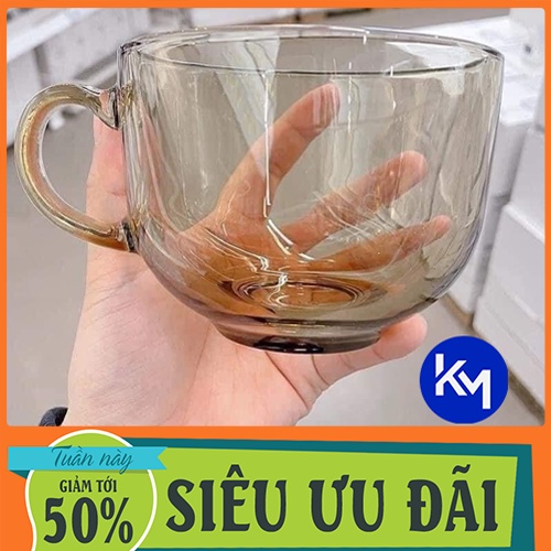 Cốc Hổ Phách Thủy Tinh 480ml 💛Ly Thủy Tinh Màu Hổ Phách Sang Trọng , Chịu Nhiệt Tốt , dùng để ăn sinh tố, ngũ cốc...