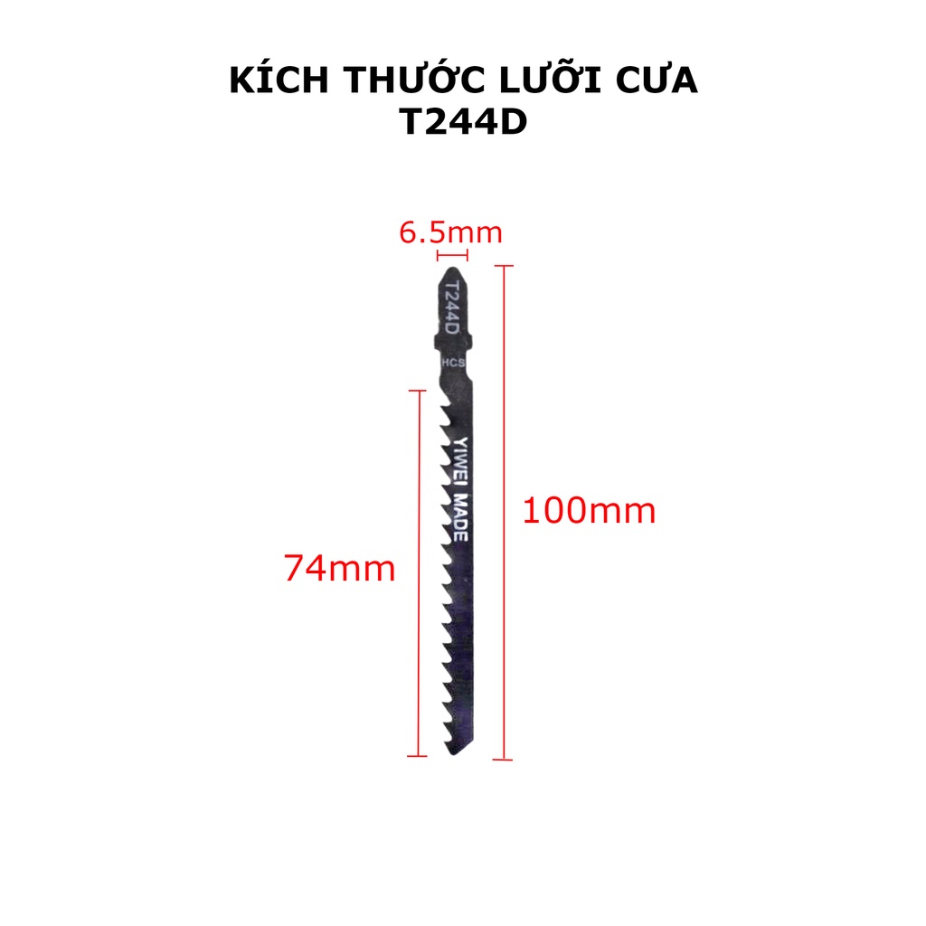 [Bộ 5 chiếc] Lưỡi cưa lọng gỗ T244D 6.35mm chất liệu Thép carbon sắc bén và bền bỉ