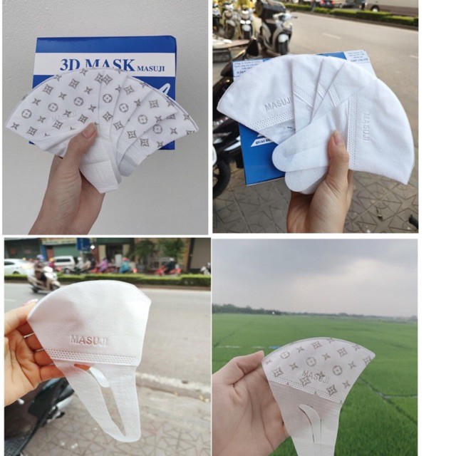 [RẺ NHẤT] Khẩu Trang MASUJI 3D Mask Công Nghệ Nhật Chính Hãng Công Ty LOẠI ĐẸP(Hộp 50c) | BigBuy360 - bigbuy360.vn