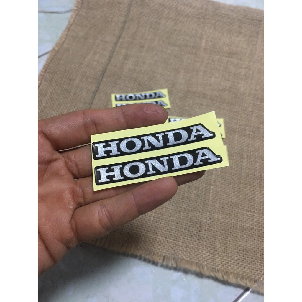 Bộ 2 tem chữ honda dẻo phản quang dán mặt nạ ,đuôi xe hàng zin cao cấp MS12