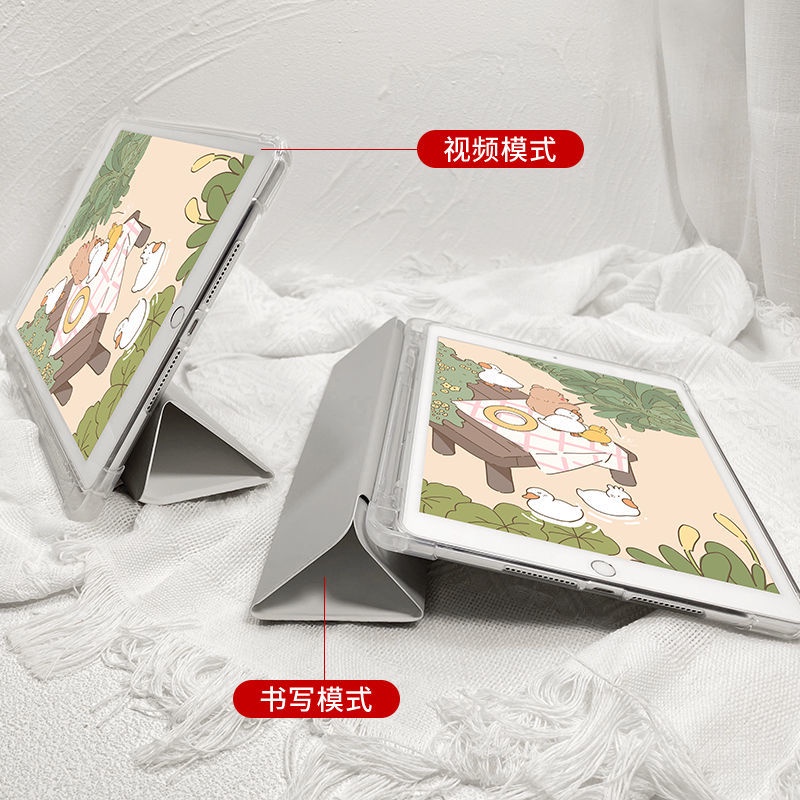 Ốp Máy Tính Bảng Hình Thỏ Cho Ipad 9th Gen 10.2 Inch Air1 / 2 / 3 / 4 / 5 Mini4 / 5 / 6 Pro 10.5 '' 11 '' 12.9 '' 2018 2020 2021 5 / 6 / 7 / 8 / 9 Ốp Máy Tính Bảng Cho Ipad