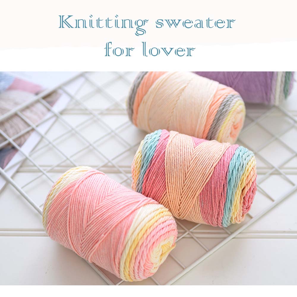 Cuộn dây len đan chăn gối thảm mùa đông màu sắc cầu vồng thoải mái DIY