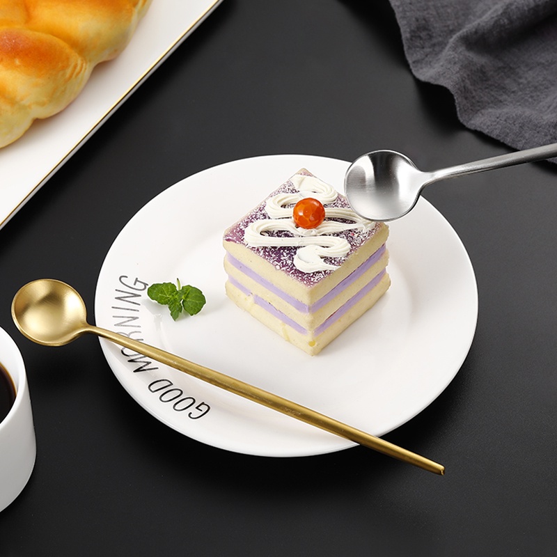Muỗng pha cà phê đầu tròn bằng thép không gỉ phong cách Hàn Quốc