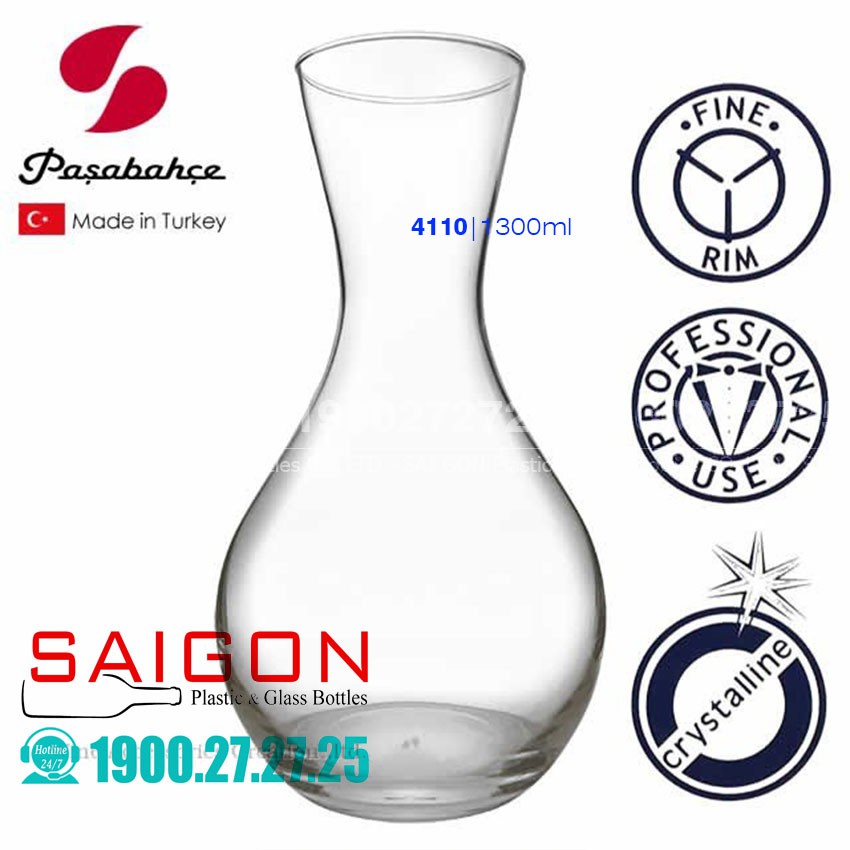 Bình Thủy Tinh Decanter Pengo Superior 1300ml | Thủy Tinh Nhập Khẩu Thổ Nhĩ Kỳ