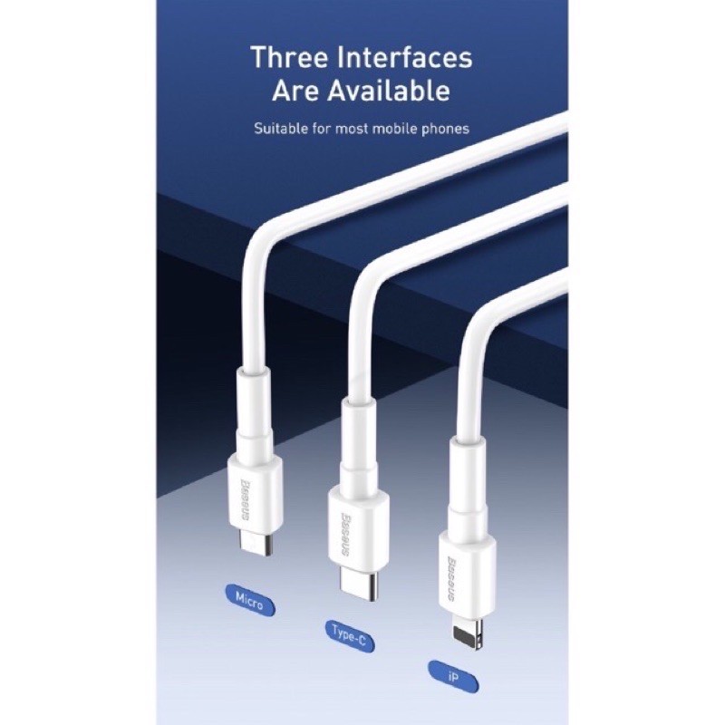 Cáp Sạc Baseus Mini White Cable, Sạc Nhanh, Dây Sạc Truyền Dữ Liệu USB Type C
