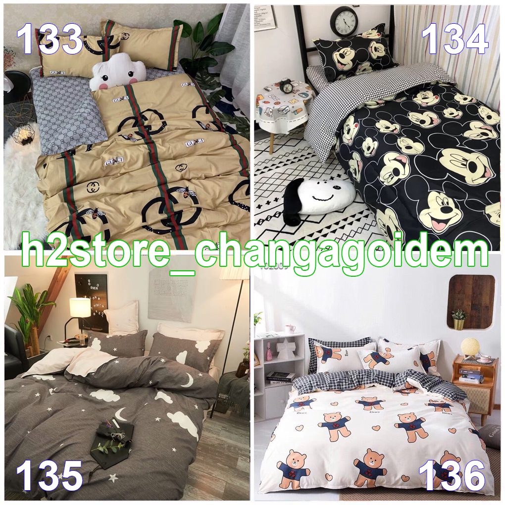 CHĂN PHAO Bộ Cotton Poly Nhập Khẩu Ga Hàn Quốc Phối Màu (gạt trái xem mẫu) | BigBuy360 - bigbuy360.vn