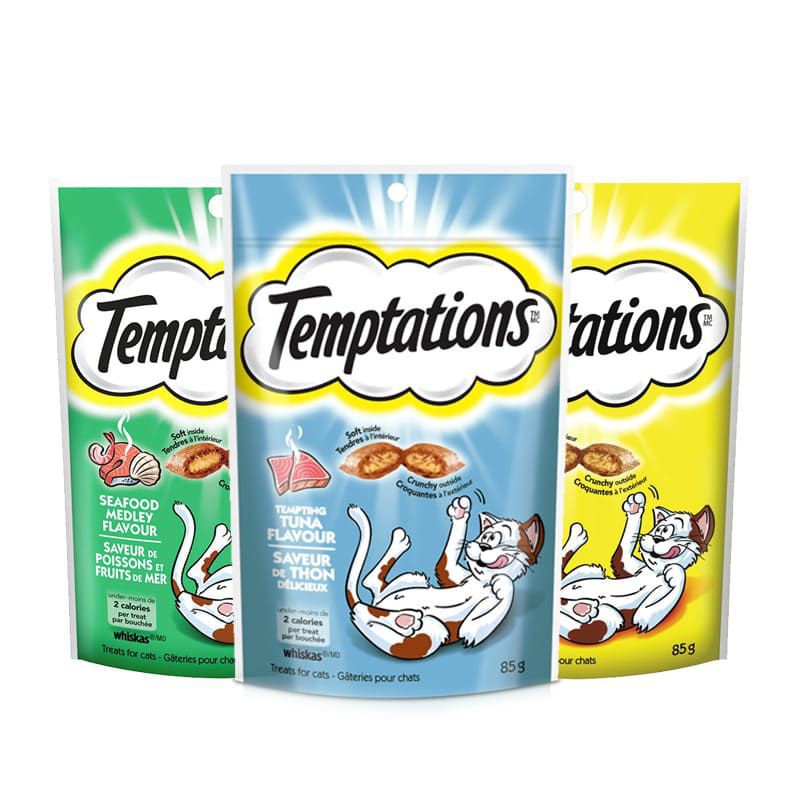 TEMPTATIONS Bánh thưởng mèo 85g ( Gà , Hải Sản , Cá Ngừ )