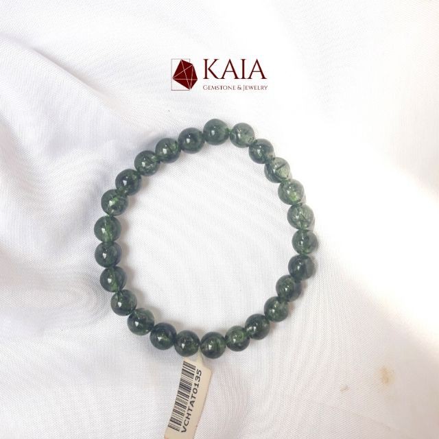 KAIA - Vòng tay phong thủy thạch anh tóc xanh 6-7li VIP