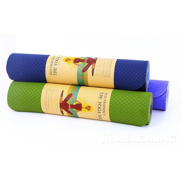 Thảm tập Yoga - gym tại nhà 2 lớp cao cấp chống thấm nước, Yoga mat - Thảm Yoga 2 mặt TPE loại dày đẹp 6mm, 8mm