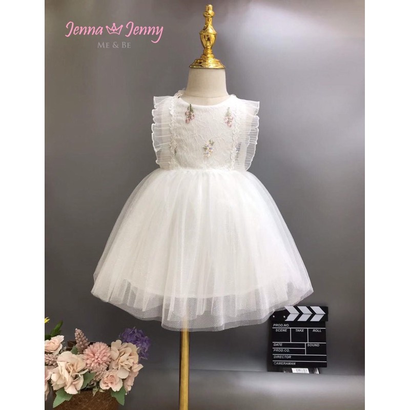 Đầm xoè công chúa trắng cho bé gái