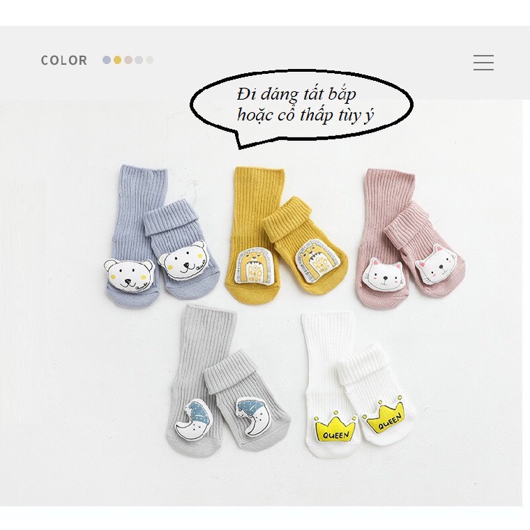 Tất  hình thú cổ cao chống trượt cho bé tất Nemo baby - MICHI Closet