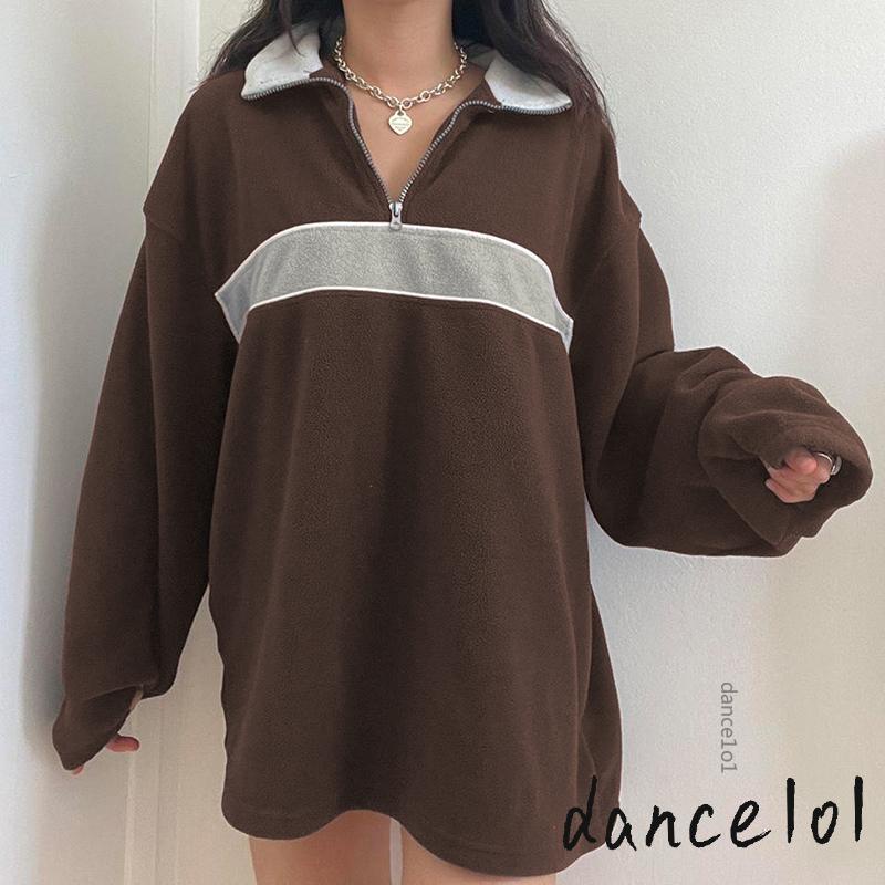 Áo Khoác Nữ Tay Dài Cổ Bẻ Khóa Kéo Thời Trang dance1o1