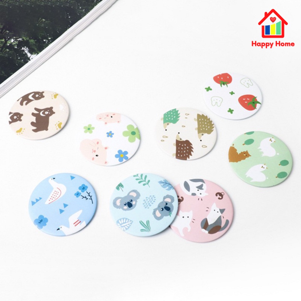 Gương trang điểm bỏ túi loại mini, gương cầm tay nhỏ xinh xinh bỏ túi Happy Home