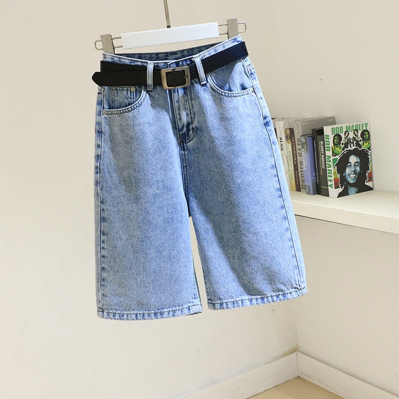 Quần Jean Lửng Ống Rộng Lưng Cao Phong Cách Hàn Quốc Thời Trang Mới Dành Cho Nữ 2022