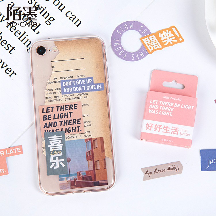 Hộp 46 Nhãn Dán Sticker Câu Quote Sáng Tạo Trang Trí Box Sticker ST305