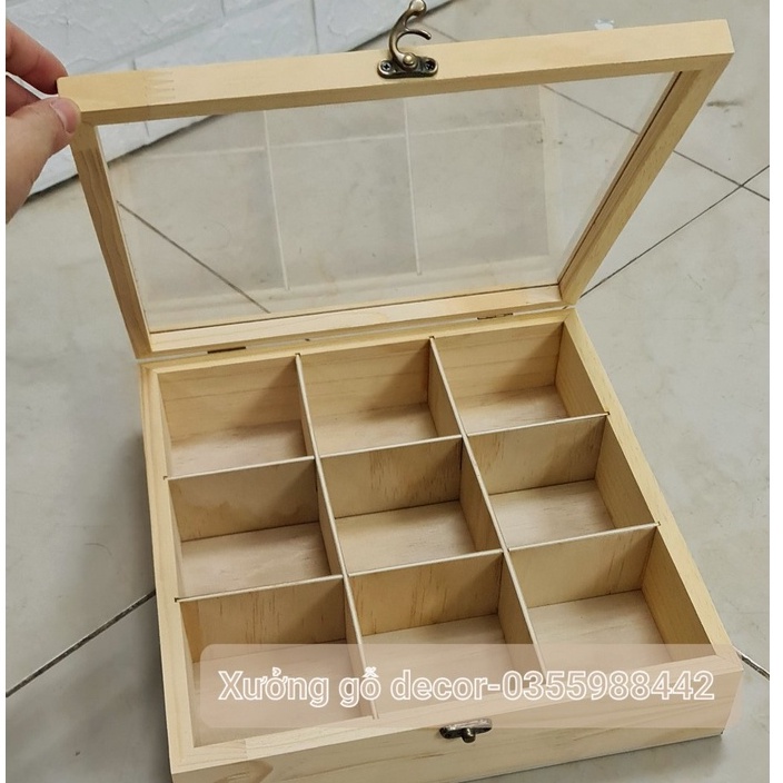 Hộp đựng trang sức chia ngăn bằng gỗ, hộp gỗ quà tặng,Woody Box