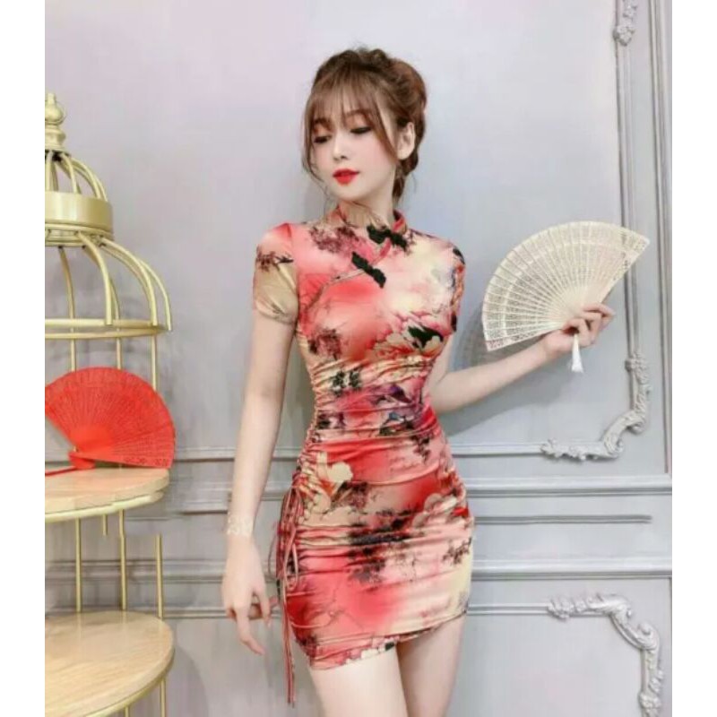 đầm ôm body sườn sám ngắn
