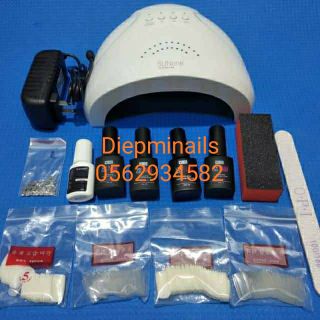 Combo set nail làm sơn gel cơ bản. Set gồm 1 máy hơ sunone chính hãng