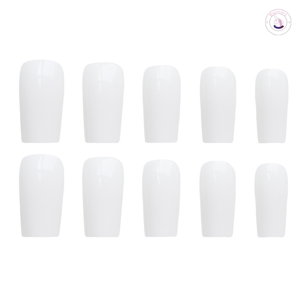 Bộ 24 Móng Tay Giả Màu Trắng Bóng Thời Trang Cho Nữ